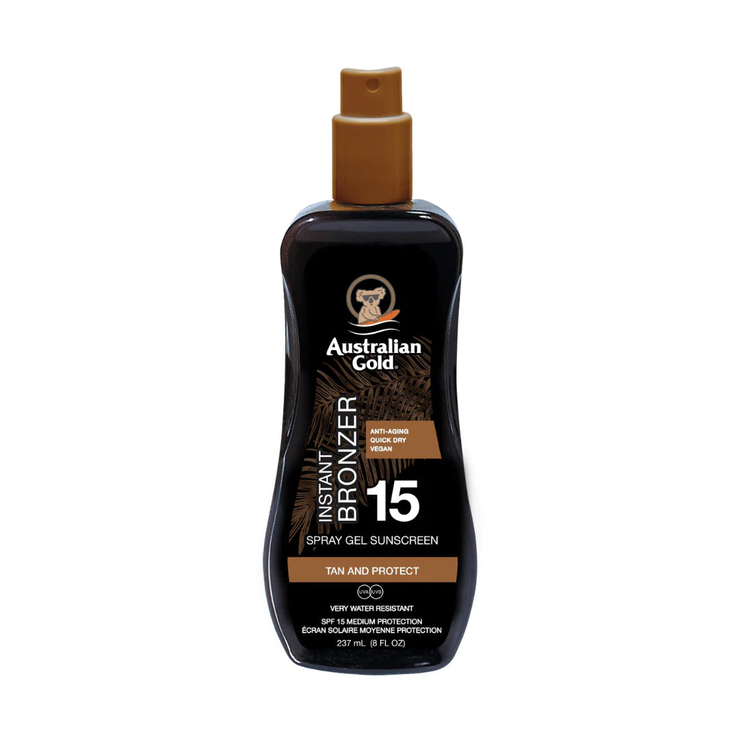 Australian Gold OUTDOOR - SPF 15 Spray Gel with Bronzer